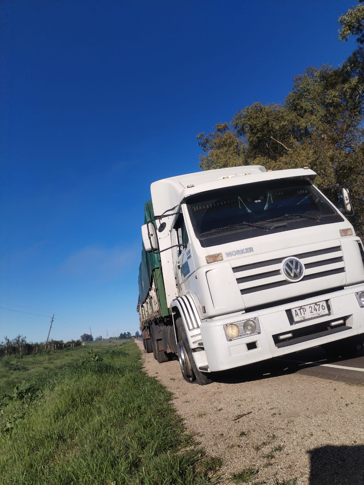 Camión de POTENZA en una ruta nacional de Uruguay